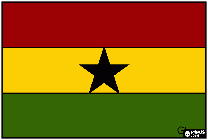 bandiera ghana da colorare