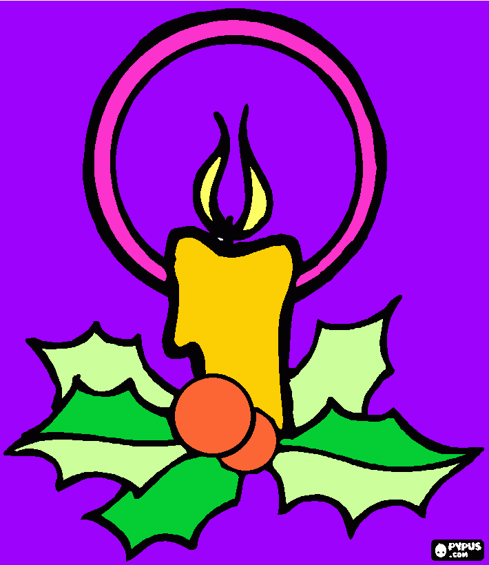 candela di auguri natalizi da colorare