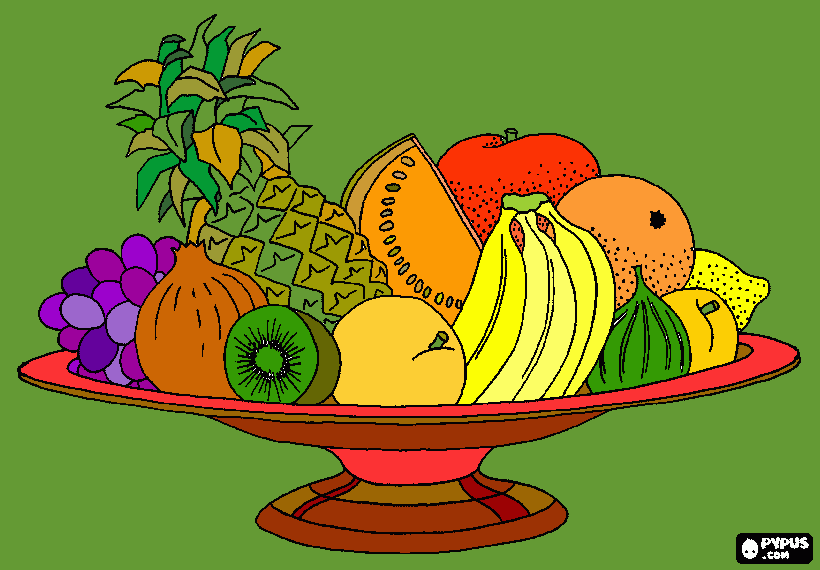 cesto frutta da colorare