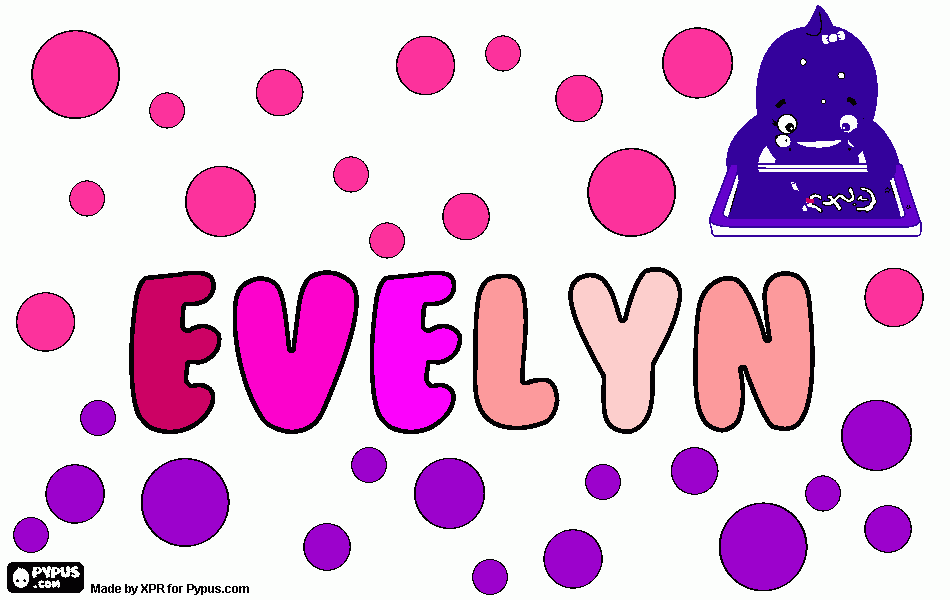 nome Evelyn da colorare