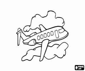 Colora Aereo di passeggeri a reazione tra le nuvole