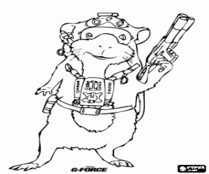 Colora Agente Darwin, il porcellino d'India team leader del G-Force