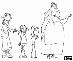 Colora Alcuni dei protagonisti delle avventure Gwizdo, Zaza, Hector e Jeanneline