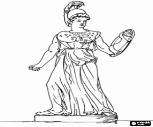 Colora Atena, nella mitologia greca la dea della sapienza, della strategia e della guerra giusta