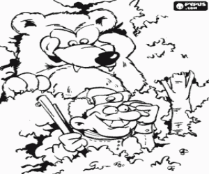 Colora Caccia - Cacciatore in agguato dil orso, ma lui � gi� dietro di lui