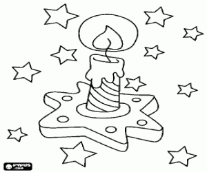 Colora Candela di Natale tra le stelle