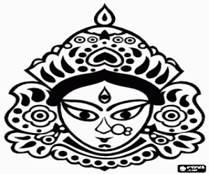 Colora Capo della dea Durga, un aspetto di Parvati