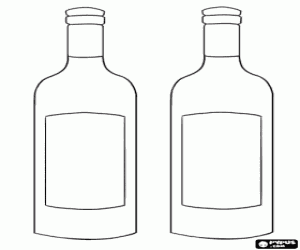 Colora Due bottiglie di vino con etichetta in bianco per decorare