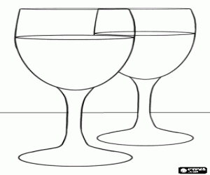 Colora Due coppi di vino o due coppi d'acqua