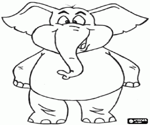 Colora Elefante in piedi sulle sue due zampe posteriori