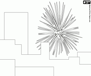 Colora Fuochi d'artificio in citt� durante la celebrazione per il nuovo anno