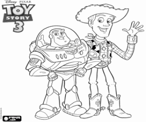 Colora Gli eroi di Toy Story 3, li amici Buzz Lightyear e Woody