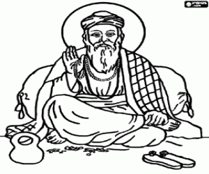 Colora Guru Nanak Dev, fondatore del Sikhismo