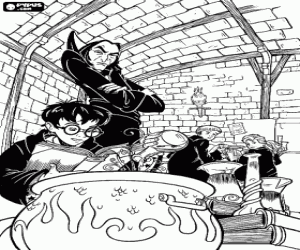 Colora Harry Potter ei suoi amici in classe da Lord Voldemort a Hogwarts 