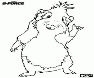 Colora Hurley, un porcellino d'India mangione delle negozio di animali che si unisce al gruppo di agenti di G-Force