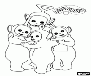 Colora I Teletubbies abbracciati in cerchio