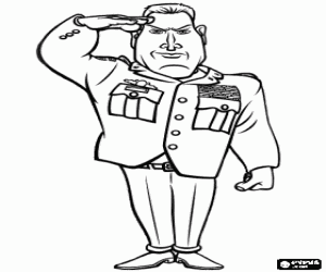 Colora Il Generale W. R. Monger facendo il saluto militare