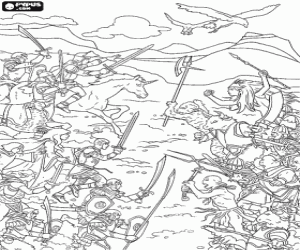 Colora La battaglia di Narnia, la battaglia tra l'uomo e gli animali che parla
