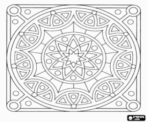 Colora Mandala con un cerchio inscritto in un quadrato