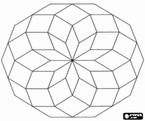 Colora Mandala elementare con una stella all'interno di un decagono
