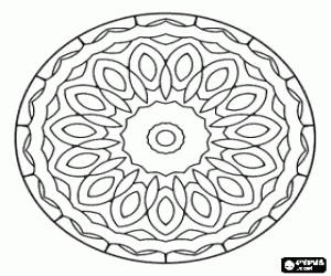 Colora Mandala in un cerchio con i petali di un fiore