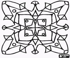 Colora Mandala semplice in un quadrato