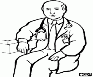 Colora Medico messo nella sua consultazione