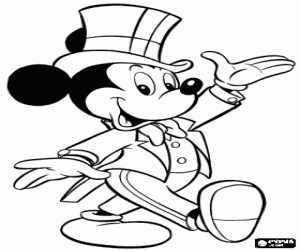 Colora Mickey Mouse molto elegante nella celebrazione del Capodanno