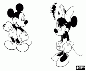 Colora Minnie molto arrabbiata con Mickey Mouse 