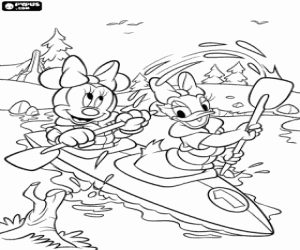 Colora Minnie Mouse, una vasca per canoa con la sua amica Daisy