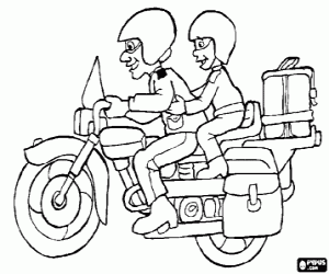 Colora Moto stradali con conducente e del passeggero