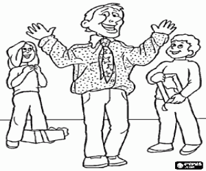 Colora Padre molto felice con il dono dei loro figli 