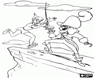 Colora Peter Pan con la lotta contro Capitan Uncino