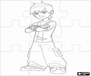 Colora Puzzle di Ben 10 o Ben Tennyson con lo dispositivo alienro Omnitrix che permette di trasformare in diversi alieni