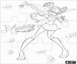 Colora Puzzle di Winx Club, Musa, Fata della musica e del suono