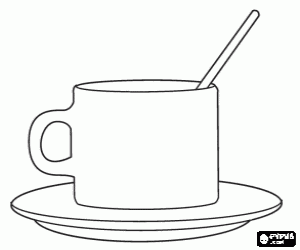 Colora Tazza con piattino e cucchiaio