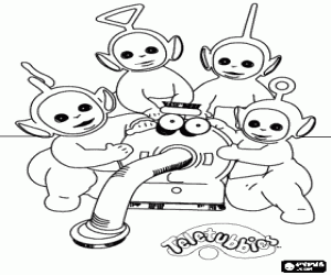 Colora Teletubbies con Noo-noo, l'aspirapolvere che si prende cura di loro
