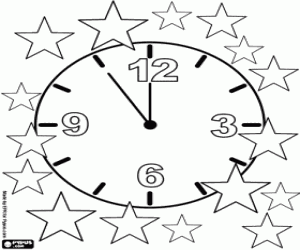 Colora Ticchettio dell'orologio quasi mezzanotte alla festa di Capodanno