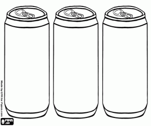 Colora Tre lattine di bevande come la birra o bibita a gas