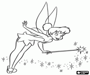 Colora Trilly o Campanellino in azione con la bacchetta magica