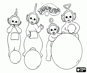 Colora Tutti i Teletubbies a giocare con le palle