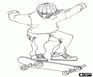 Colora Un skater esercitarsi con la skateborad