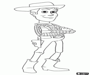Colora Woody il cowboy, uno dei protagonisti principali del film Toy Story