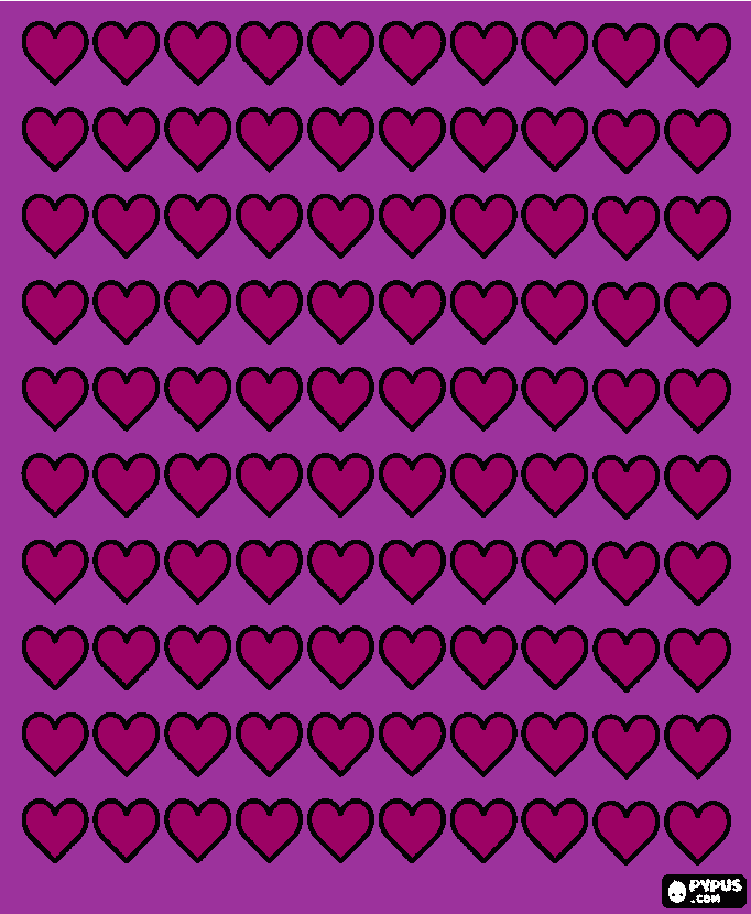 100 cuori da colorare