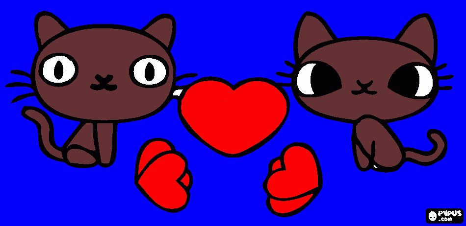 2 gatti innamorati <3 da colorare