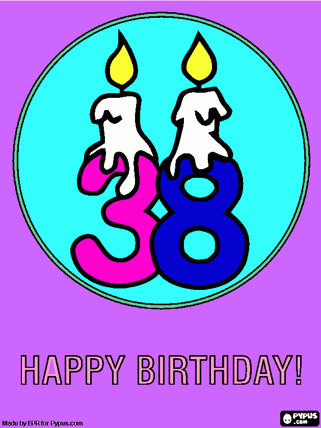 38 anni, tantissime congratulazioni! da colorare