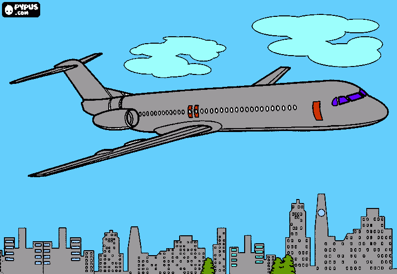 aereo 747 da colorare