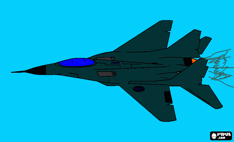 aereo f-16 dell' aeronautica da colorare