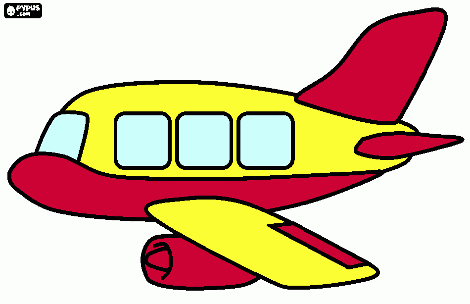 Aereo rosso e giallo da colorare