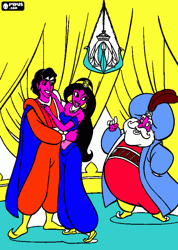 aladino per nonna elisa da colorare